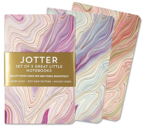 Book Cover Jotter Mini Notebooks for Bullet Journaling -- Agate (3-Pack) (Interior Dot-Grid Pattern)