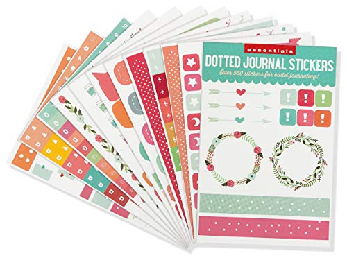 Book Cover Essentials Planner Stickers for Dotted Journals (Set of 550+ stickers. Great for bullet journaling, weekly planners, and notebooks)