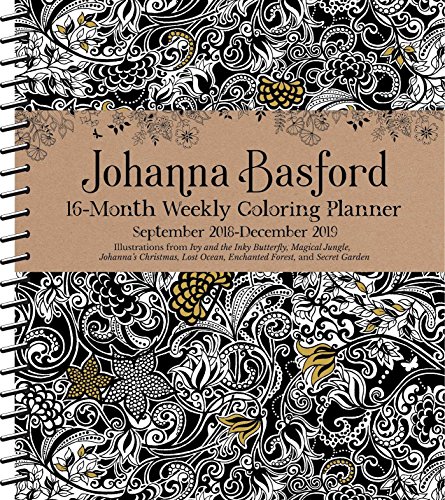 Book Cover Johanna Basford 2018-2019 16-Month Coloring Weekly Planner Calendar