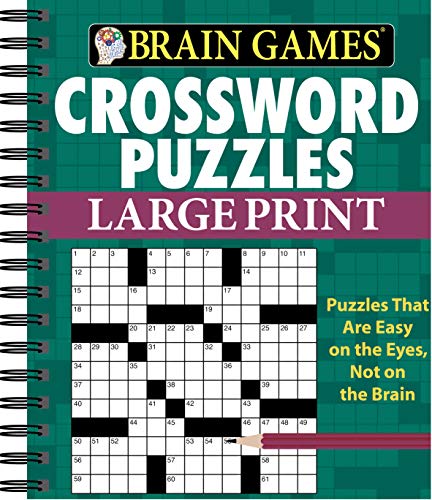 Book Cover Brain Games - Crossword Puzzles - Large Print (Green)