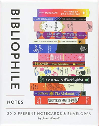 Book Cover Bibliophile Notes: 20 Different Notecards & Envelopes (Bookish Gifts, Literary Stationery by Jane Mount)