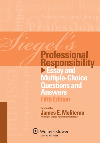 Book Cover Siegels Professional Responsibility: Essay Multi Choice Q & A, Fifth Edition
