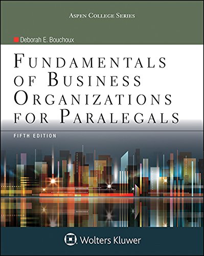 Book Cover Fundamentals of Business Organizations for Paralegals (Aspen College)