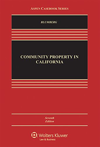 Book Cover Community Property in California (Aspen Casebook)