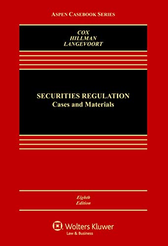 Book Cover Securities Regulation: Cases and Materials (Aspen Casebook)