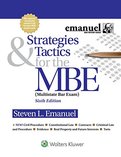 Book Cover Strategies & Tactics for the MBE (Emanuel Bar Review)