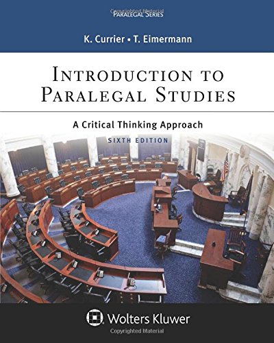 Book Cover Introduction to Paralegal Studies: A Critical Thinking Approach (Aspen Paralegal)