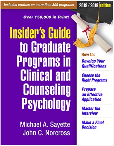 Book Cover Insider's Guide to Graduate Programs in Clinical and Counseling Psychology: 2020/2021 Edition (Insider's Guide to Graduate Programs in Clinical and Psychology)