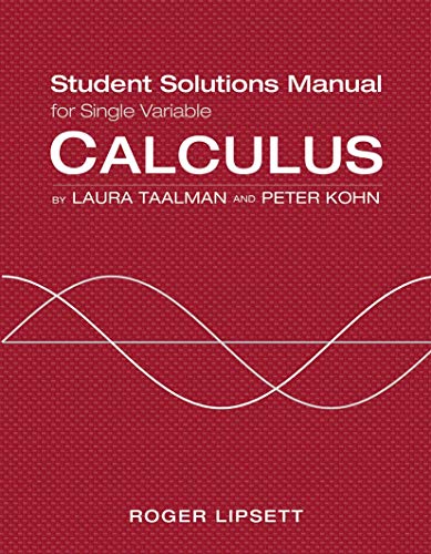 Book Cover Single Variable Student Solutions Manual for Calculus