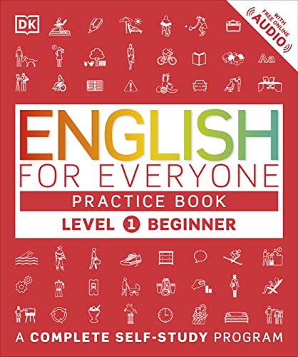 Book Cover English for Everyone: Level 1: Beginner, Practice Book: A Complete Self-Study Program