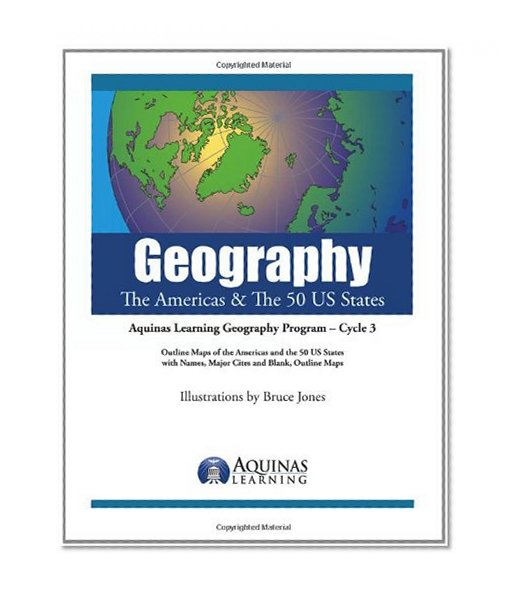 Geography, The Americas & The 50 US States: Outline Maps of the America and the 50 United States States, with Names, Major Cities and Blank Outline Maps