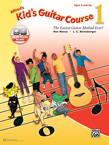 Book Cover Alfred's Kid's Guitar Course 1: The Easiest Guitar Method Ever!, Book & Online Audio