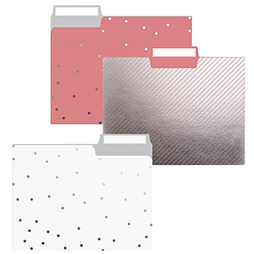 Book Cover Graphique Sweet Dots File Folder Set - Includes 9 Folders and 3 Designs, Embellished with Gold Dots on Durable Triple-Scored Coated Cardstock, 11.75