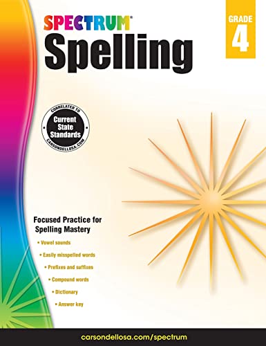 Book Cover Carson-Dellosa Spectrum Spelling Workbook, Grade 4