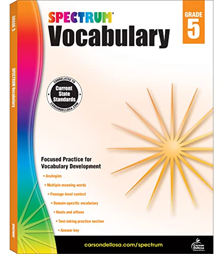 Book Cover Spectrum Vocabulary, Grade 5