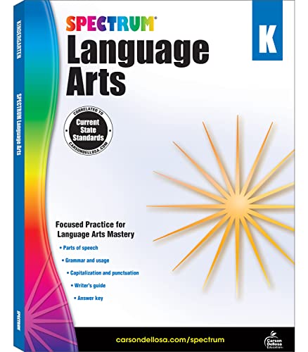 Book Cover Spectrum Language Arts Workbookâ€”Kindergarten ELA Writing and Grammar Practice With Writer's Guide and Answer Key, Classroom or Homeschool Curriculum (128 pgs)
