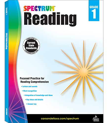 Book Cover Spectrum 1st Grade Reading Workbookâ€”State Standards for Reading Comprehension, Nonfiction Fiction Passages With Answer Key for Homeschool or Classroom (158 pgs)