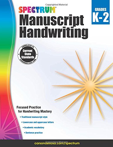 Book Cover Spectrum Manuscript Handwriting, Grades K - 2