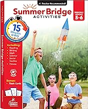 Book Cover Summer Bridge Activities 5th to 6th Grade Workbooks, Math, Reading Comprehension, Writing, Science, Social Studies, Fitness Summer Learning, 6th Grade Workbooks All Subjects With Flash Cards