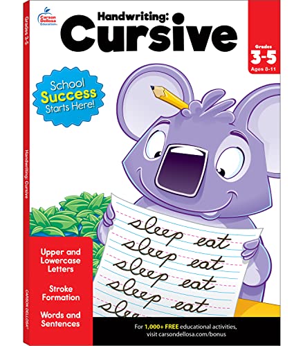 Book Cover Cursive Handwriting Workbook for Kids, Grades 3-5 Cursive Letter Tracing Book, Cursive Handwriting Practice and Letter Tracing for Beginners Workbook for Homeschool or Classroom