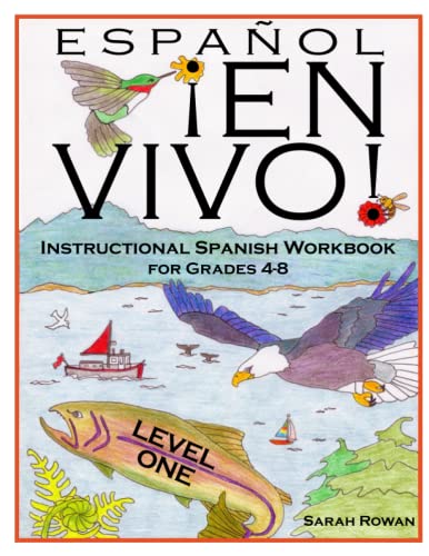 Book Cover Español En Vivo Level 1: Instructional Spanish Workbook for Grades 4-8