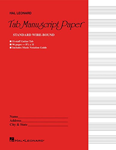 Book Cover Guitar Tablature Manuscript Paper - Wire-Bound