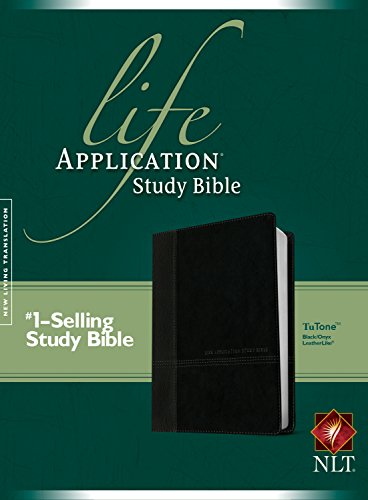 Book Cover NLT Life Application Study Bible, Second Edition, TuTone (Red Letter, LeatherLike, Black/Onyx)