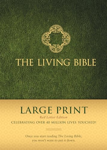 Book Cover The Living Bible Large Print Red Letter Edition (Hardcover, Green, Red Letter)