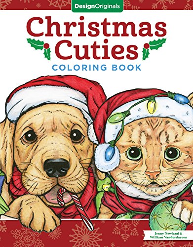 Book Cover Christmas Cuties Coloring Book (Design Originals) Dozens of Puppies & Kittens in Festive Holiday Settings; One-Side-Only Designs on Extra-Thick, ... to Resist Bleed Through (Colouring Books)