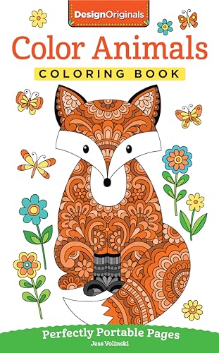 Book Cover Color Animals Coloring Book: Perfectly Portable Pages (On-the-Go! Coloring Book) (Design Originals) Extra-Thick High-Quality Perforated Pages in Convenient 5x8 Size Easy to Take Along Everywhere