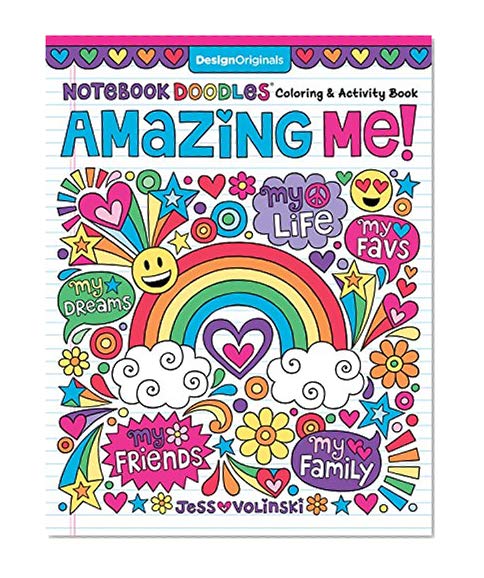 Book Cover Notebook Doodles Amazing Me!: Coloring & Activity Book (Design Originals) 32 Inspiring Designs; Beginner-Friendly Empowering Art Activities for Tweens, on High-Quality Extra-Thick Perforated Paper