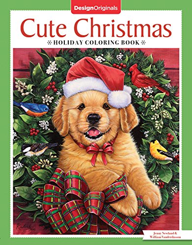 Book Cover Cute Christmas Holiday Coloring Book (Design Originals) 32 Kittens, Puppies, and Other Critters in One-Side-Only Designs on High-Quality Extra-Thick Perforated Pages with Inspiring Christmas Quotes