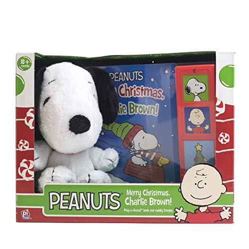 Book Cover Peanuts Merry Christmas, Charlie Brown! - Snoopy Plush Included - Play-a-Sound - PI Kids