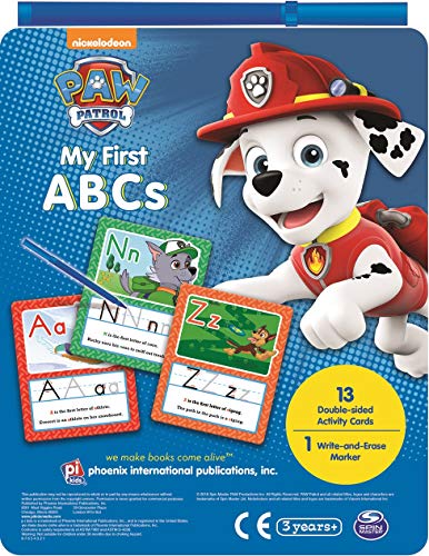 Book Cover Nickelodeon - PAW Patrol My First ABCs 13 Activity Cards and Write-and-Erase Marker - Wipe Clean Learning Board - PI Kids