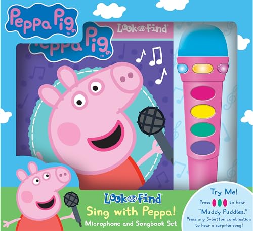 Book Cover Peppa Pig - Sing with Peppa! Microphone and Look and Find Sound Activity Book Set - PI Kids (Play-A-Song)