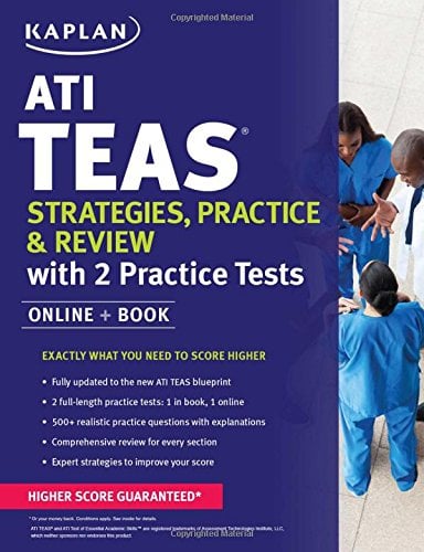 Book Cover ATI TEAS Strategies, Practice & Review with 2 Practice Tests: Online + Book (Kaplan Test Prep)