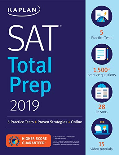 Book Cover SAT Total Prep 2019: 5 Practice Tests + Proven Strategies + Online (Kaplan Test Prep)