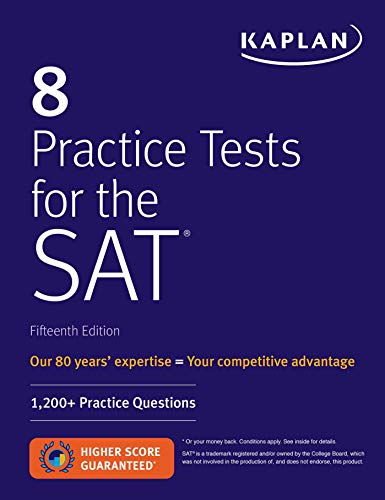 Book Cover 8 Practice Tests for the SAT: 1,200+ SAT Practice Questions (Kaplan Test Prep)