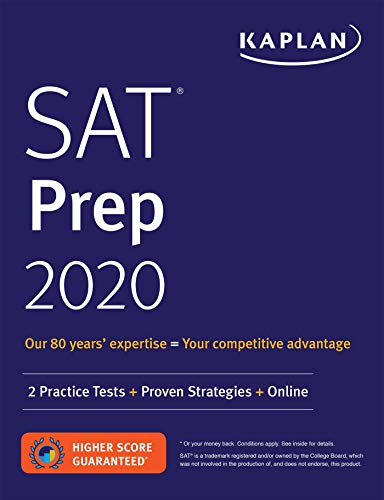 Book Cover SAT Prep 2020: 2 Practice Tests + Proven Strategies + Online (Kaplan Test Prep)