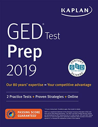 Book Cover GED Test Prep 2019: 2 Practice Tests + Proven Strategies (Kaplan Test Prep)