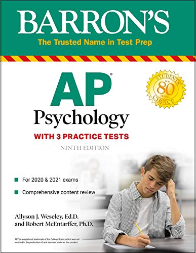 Book Cover AP Psychology: With 3 Practice Tests (Barron's Test Prep)