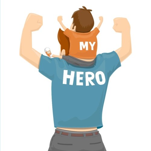 My Hero: Happy Fathers Day Card, X-Large Card/Notebook