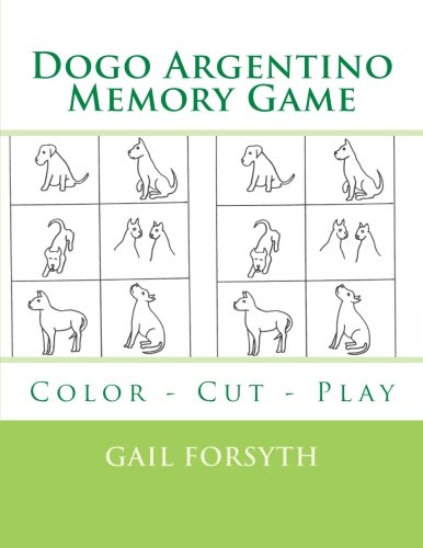 Dogo Argentino Memory Game: Color - Cut - Play
