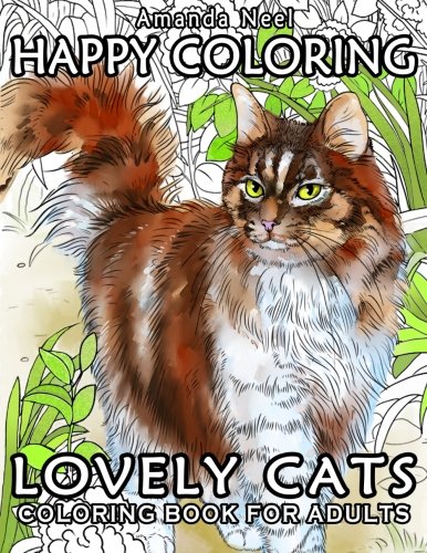 Book Cover Happy Coloring : Lovely Cats - Coloring Book for Adults