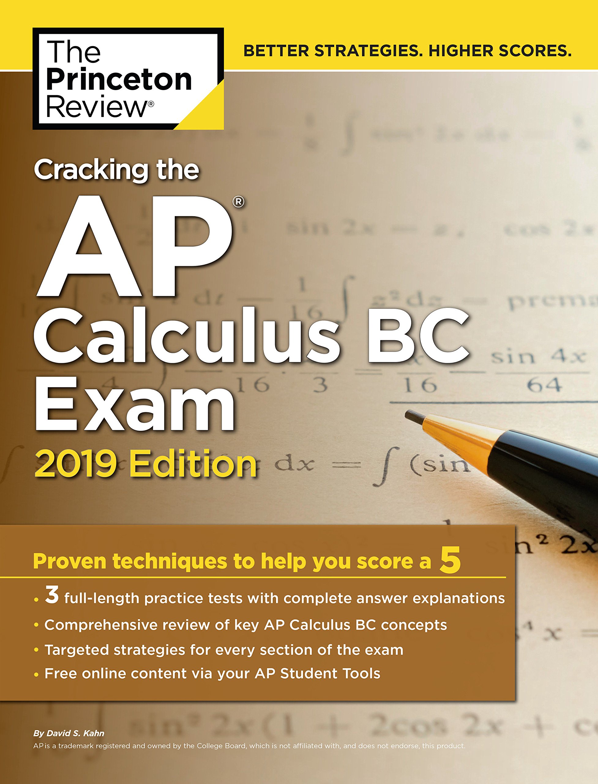 Book Cover Cracking the AP Calculus BC Exam, 2019 Edition: Practice Tests & Proven Techniques to Help You Score a 5 (College Test Preparation)