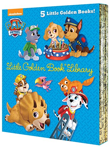 Book Cover Paw Patrol Little Golden Book Library (Paw Patrol): Itty-Bitty Kitty Rescue; Puppy Birthday!; Pirate Pups; All-Star Pups!; Jurassic Bark!