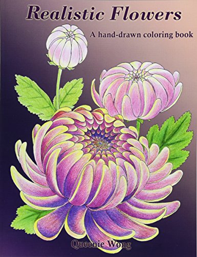 Book Cover Realistic Flowers - A hand-drawn coloring book