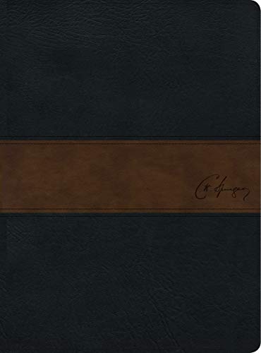 Book Cover RVR 1960 Biblia de estudio Spurgeon, negro/marrón símil piel (Spanish Edition)
