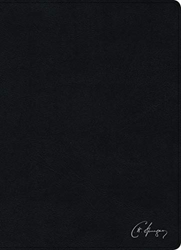 Book Cover RVR 1960 Biblia de estudio Spurgeon, negro piel genuina con índice (Spanish Edition)
