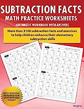 Book Cover Subtraction Facts Math Practice Worksheet Arithmetic Workbook With Answers: Daily Practice guide for elementary students and other kids (Elementary Subtraction Series)